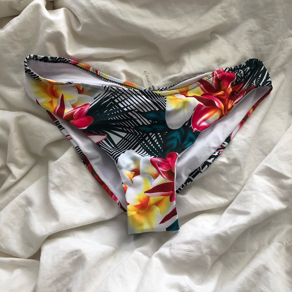 Cupshe Floral White Bikini Bottoms